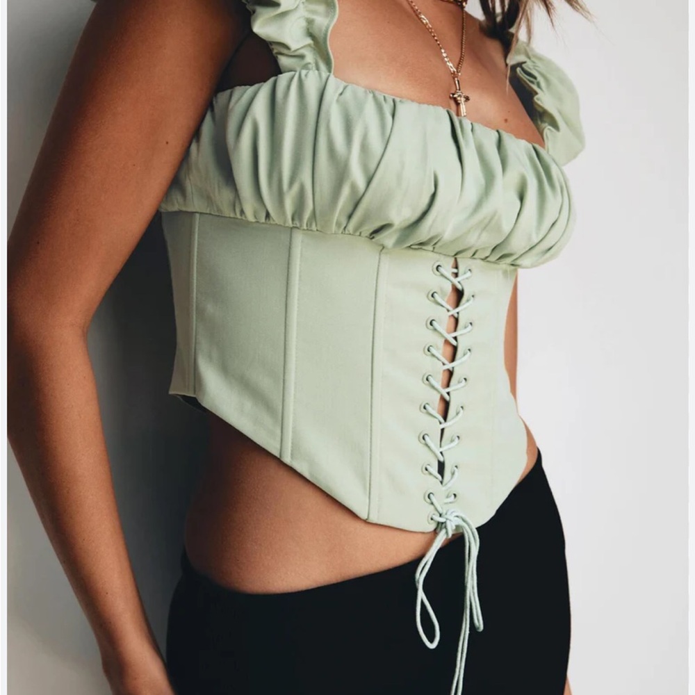 Princess Polly Mint Green Corset Top